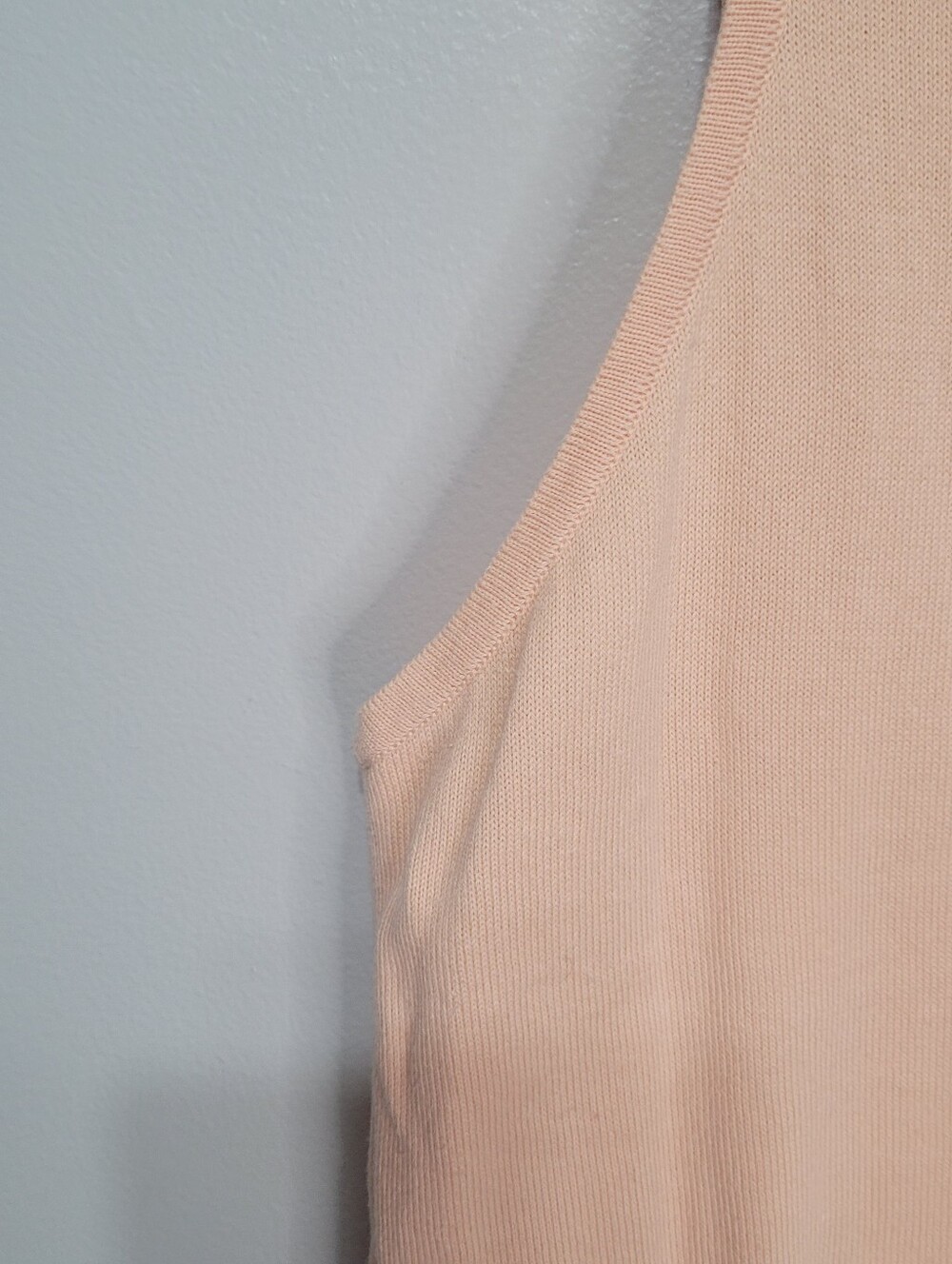 LL Bean Vintage Sleeveless Cotton Knit Tank Top Peach Size L Gorpcore Lite Soft - Picture 8 of 9